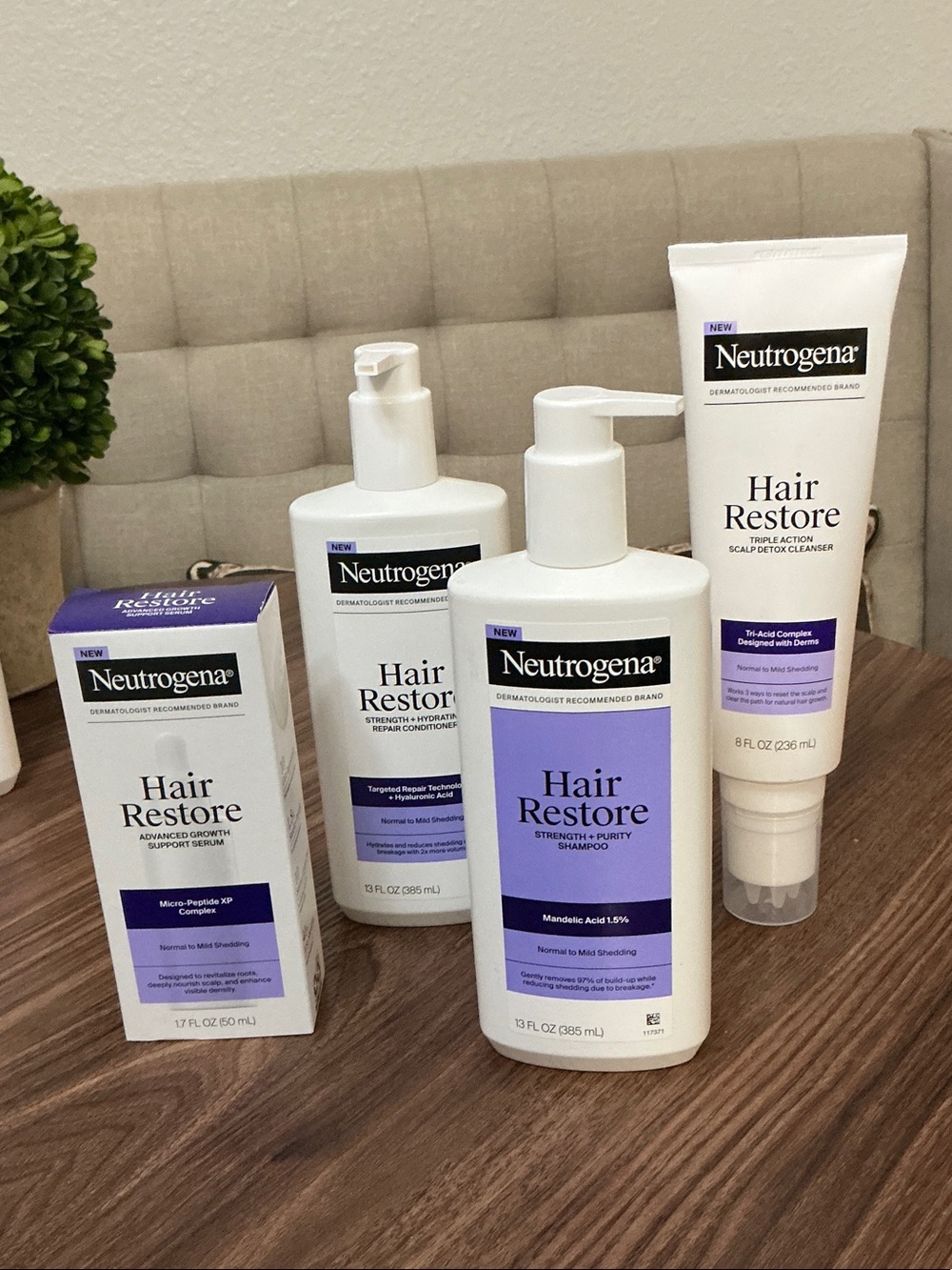 Neutrogena Hair Restore Shampoo & Treatment Set - White with Purple Accents